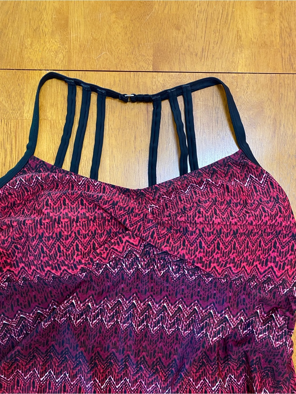 Ava & Viv 2pc Swimsuit, Burgundy & Black - Tankini Top, Black Shorts; Sz 16/18W - Picture 5 of 15